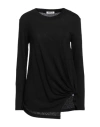 Replay Woman T-shirt Black Size S Linen, Elastane In Black