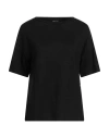 Replay Woman T-shirt Black Size Xs Linen, Elastane
