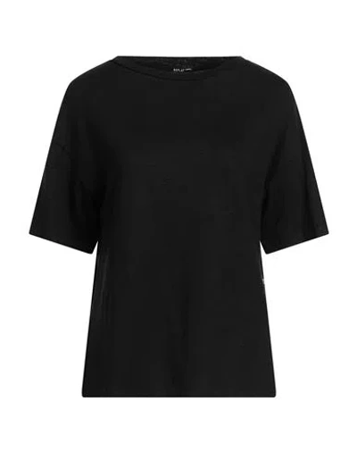 Replay Woman T-shirt Black Size Xs Linen, Elastane