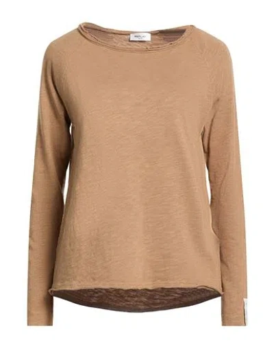 Replay Woman T-shirt Camel Size S Cotton In Brown