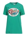 Replay Woman T-shirt Green Size S Organic Cotton In Green