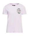 Replay Woman T-shirt Lilac Size L Cotton In Purple
