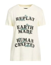 Replay Woman T-shirt Pastel Yellow Size Xl Cotton In Yellow