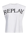 Replay Woman T-shirt White Size S Cotton In White