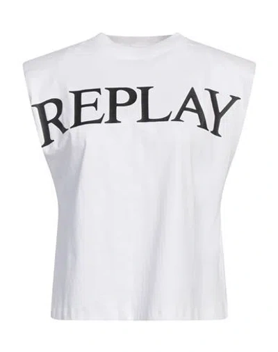 Replay Woman T-shirt White Size S Cotton