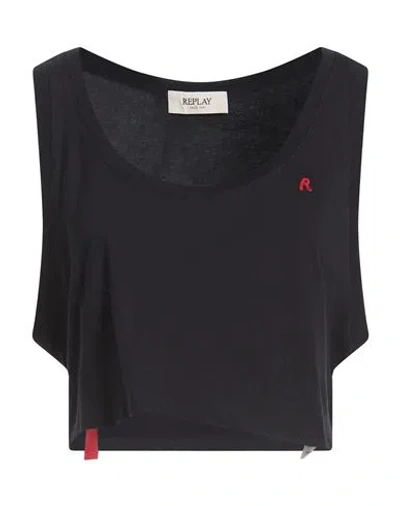 Replay Woman Top Midnight Blue Size S Cotton