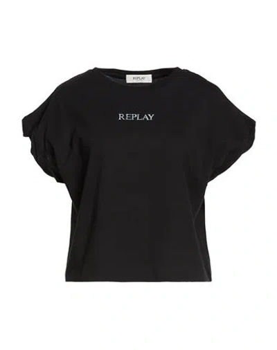 Replay Woman T-shirt Black Size M Cotton