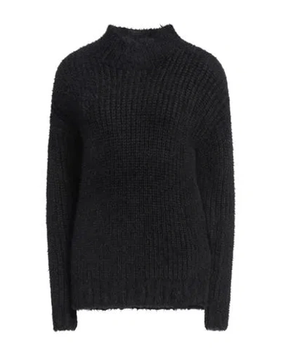 REPLAY REPLAY WOMAN TURTLENECK BLACK SIZE L POLYAMIDE, POLYESTER