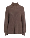 Replay Woman Turtleneck Brown Size S Cotton, Polyester