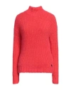 Replay Woman Turtleneck Coral Size L Polyamide, Polyester In Red