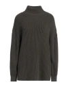 Replay Woman Turtleneck Dark Green Size L Cotton, Polyester In Green