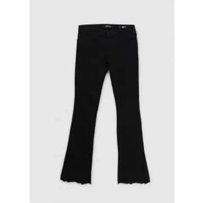 Replay Womens Dominiqli Broderie Cropped Bootcut Jeans In Black
