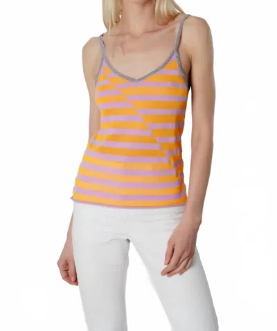 Replica Los Angeles Broken Stripe Cami Top In Orchid/zest In Orange