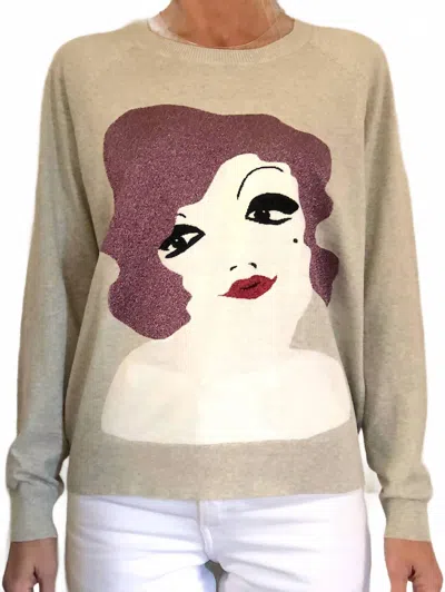 Replica Los Angeles Flapper Crewneck Sweater In Gray In Neutral