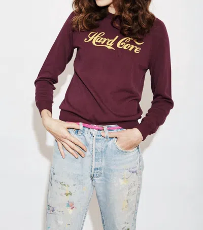 Replica Los Angeles Hard Core Long Sleeve Sweater In Maroon In Burgundy