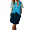 Replica Los Angeles Leopard & Zebra Mix Boyfriend Tee In Animal Print Blue In Blue