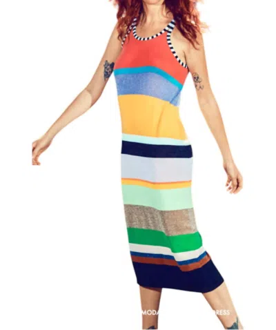 Replica Los Angeles Memphis Stripe Midi Tank Dress In Multicolor
