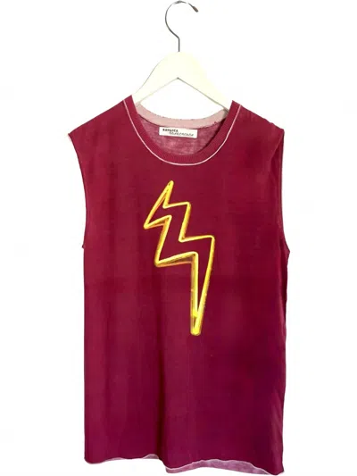 Replica Los Angeles Neon Bolt Muscle Tee In Burgundy In Red