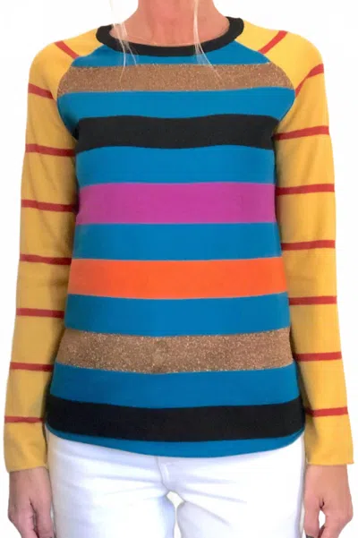 Replica Los Angeles Pop Stripe Baseball Tee In Yellow/blue In Multi