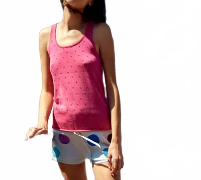 Replica Los Angeles Rhinestone Studded Tank Top In Pink