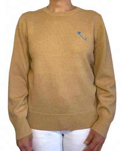 Replica Los Angeles Safety Pin Sweater In Caramel/cyan In Brown