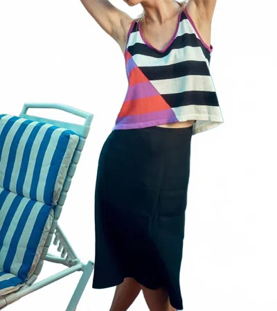 Replica Los Angeles Slice Stripe Cropped Tank Top In Multicolor In Black