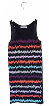 Replica Los Angeles Women's Electric Stripe Tank Mini Dress In Black Multi In Multi