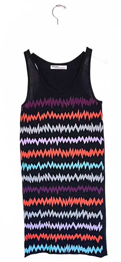 Replica Los Angeles Women's Electric Stripe Tank Mini Dress In Black Multi