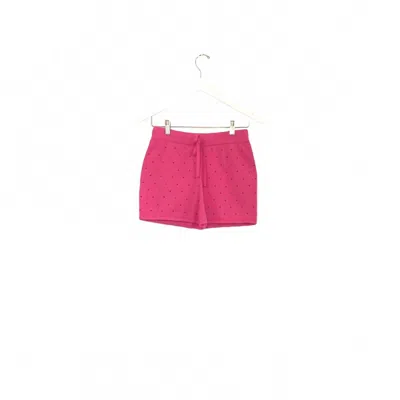 Replica Los Angeles Women's Rhinestone Studded Shorts In Hot Pink