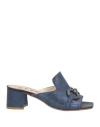 Repo Woman Sandals Navy Size 8 Leather In Blue