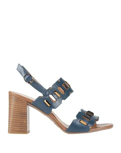Repo Woman Sandals Pastel Blue Size 8 Leather