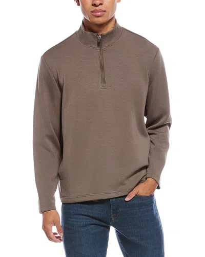 Report Collection 1/4-zip Scuba Mock Neck Sweatshirt In Brown