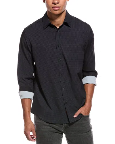 Report Collection 4-way Box Print Woven Sport Shirt In Black