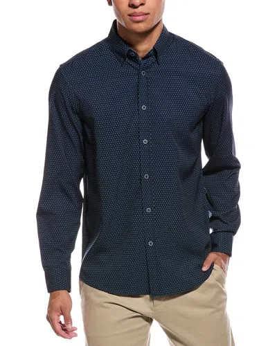Report Collection 4-way Geo Print Woven Sport Shirt In Blue