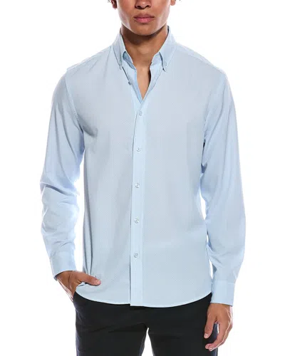 Report Collection 4-way Geo Print Woven Sport Shirt In Blue