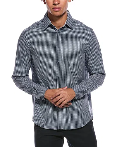 Report Collection 4-way Geo Print Woven Sport Shirt In Gray