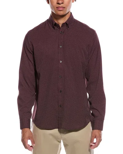 Report Collection 4-way Geo Print Woven Sport Shirt In Burgundy