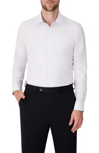 Report Collection Diamond Print Slim Fit Stretch Dress Shirt In Multi
