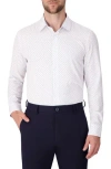 Report Collection Dot Print Slim Fit Stretch Dress Shirt In White