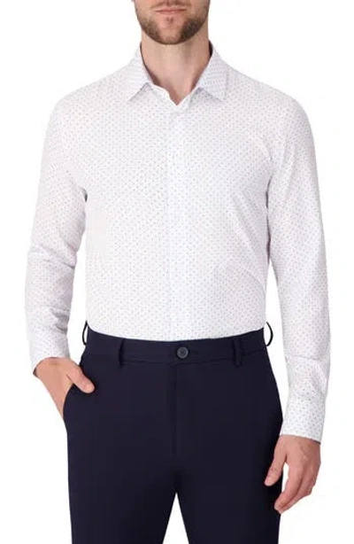 REPORT COLLECTION REPORT COLLECTION DOT PRINT SLIM FIT STRETCH DRESS SHIRT