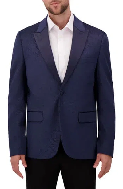 Report Collection Embossed Velvet Sport Coat In Blue