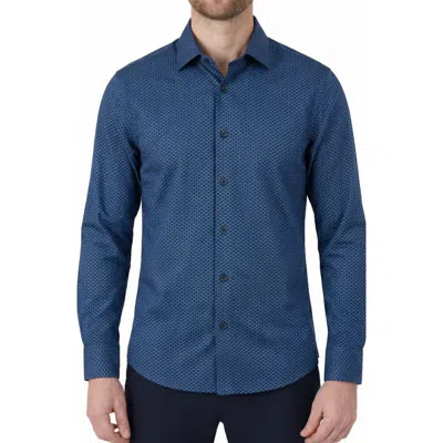 Report Collection Geo Print Long Sleeve Woven Spot Shirt In Blue
