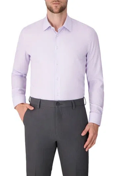 Report Collection Solid Slim Fit Stretch Dress Shirt In Purple