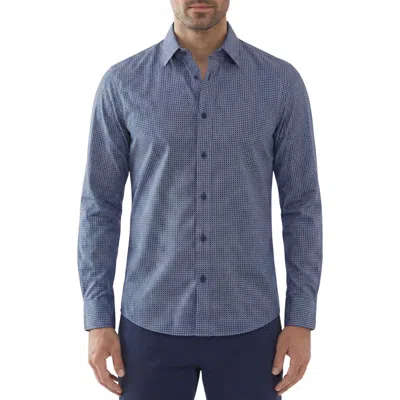 Report Collection Long Sleeve Geometric Performance Shirt In Blue