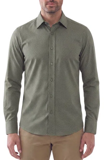 Report Collection Long Sleeve Performance Print Shirt In 33 Olive