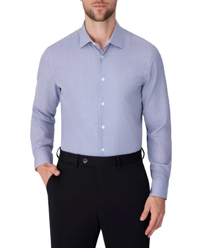 Report Collection Men's 4-way Tonal Geometric-print Woven Dress Shirt In Blue