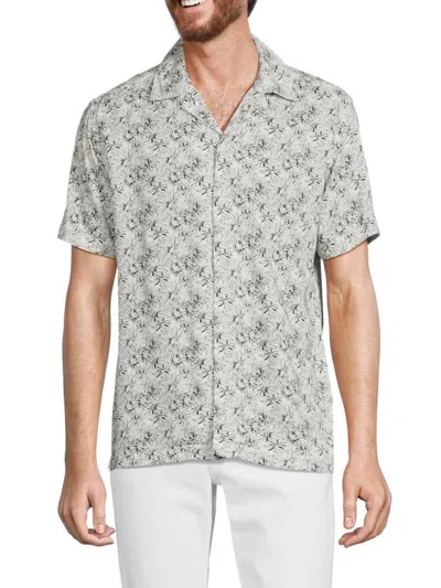 Report Collection Men's Floral Camp Shirt In White Multi