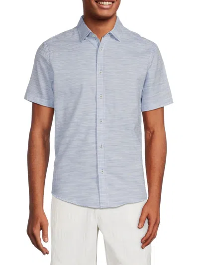 Report Collection Men's Heathered Short Sleeve Shirt In Light Blue