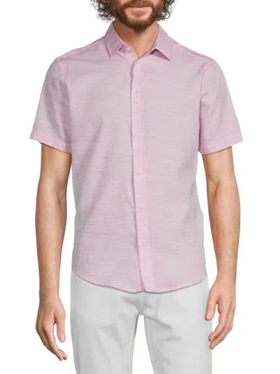 Report Collection Men's Heathered Short Sleeve Shirt In Pink