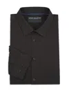 Report Collection Men's Herringbone Modern-fit Dress Shirt In Black